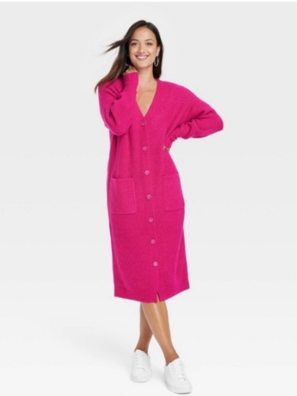 A New Day Pink Ribbed Cardigan